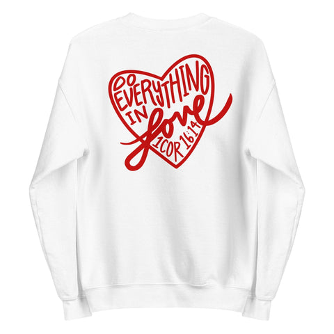 Do Everything in Love Heart Unisex Crewneck - The Verses Collective